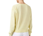 White + Warren Cotton Blend Rib Trim V-Neck - Lemon Sorbet
