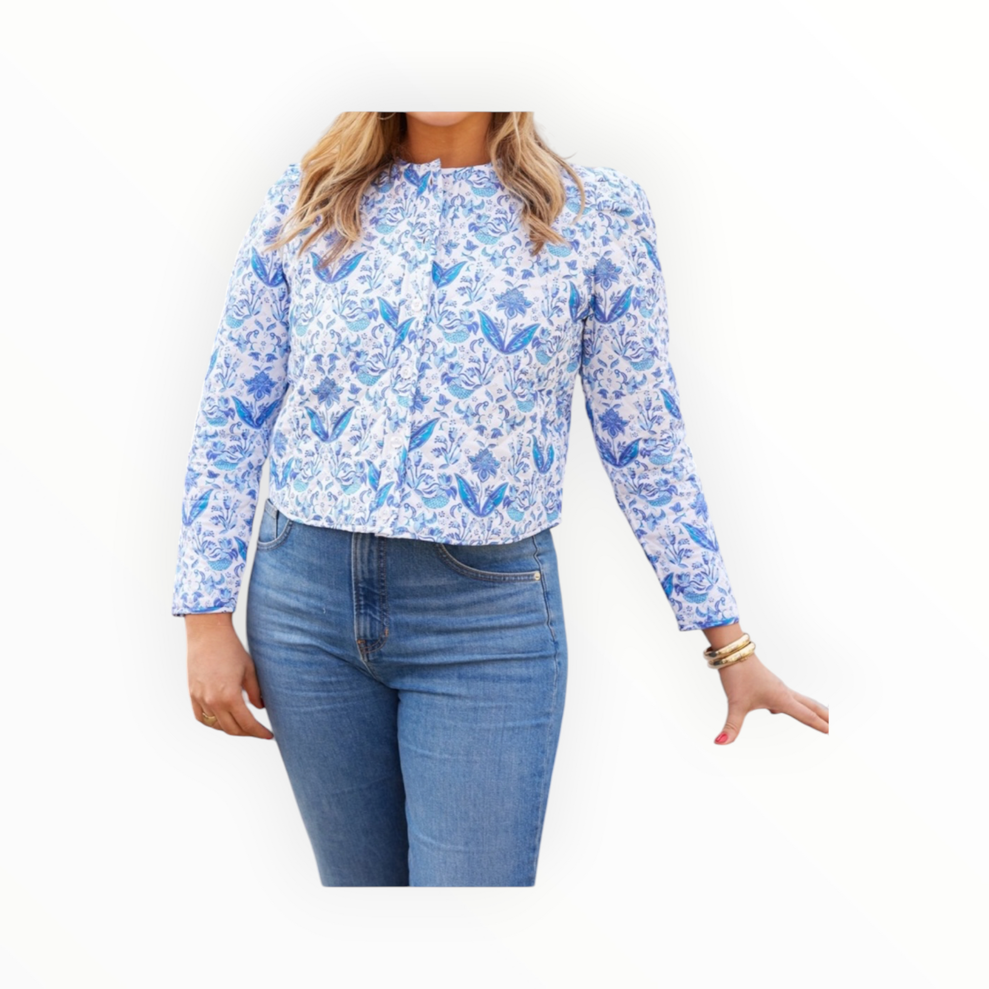 Sail To Sable Batik Print Reversible Button Front Jacket