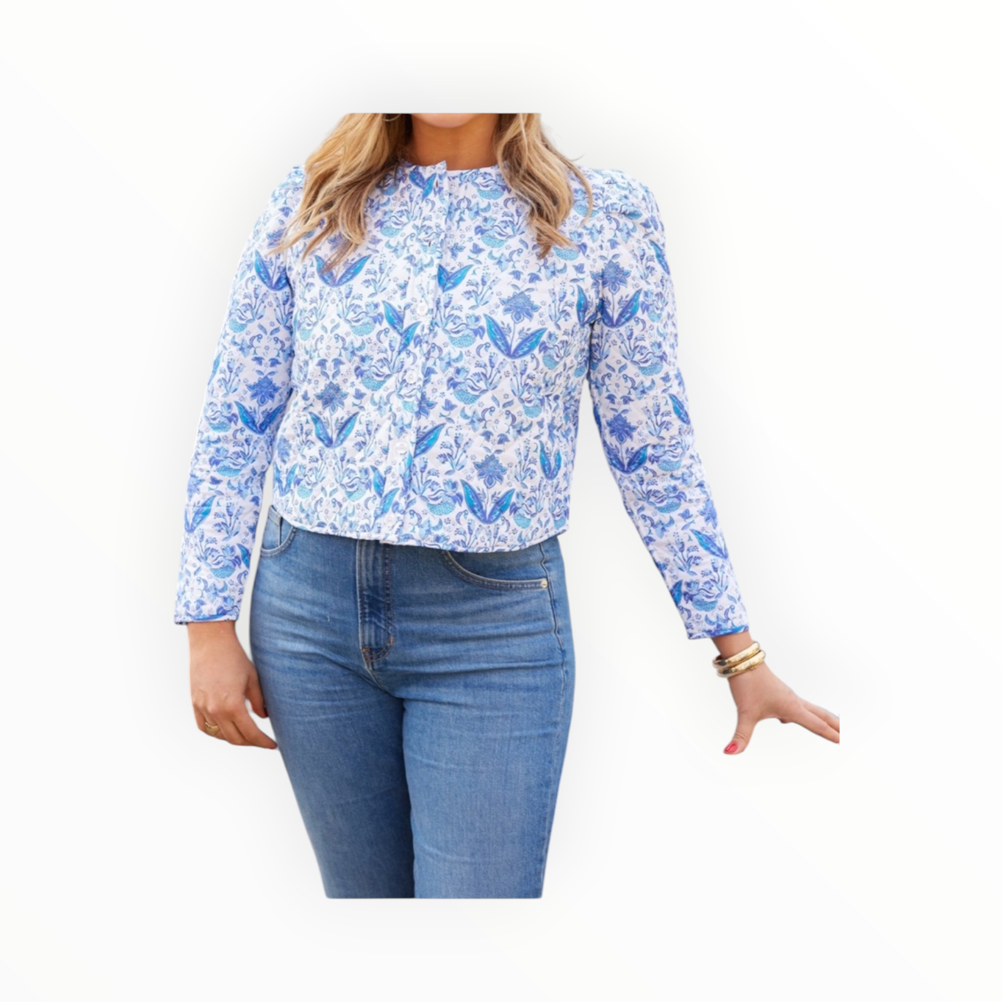 Sail To Sable Batik Print Reversible Button Front Jacket
