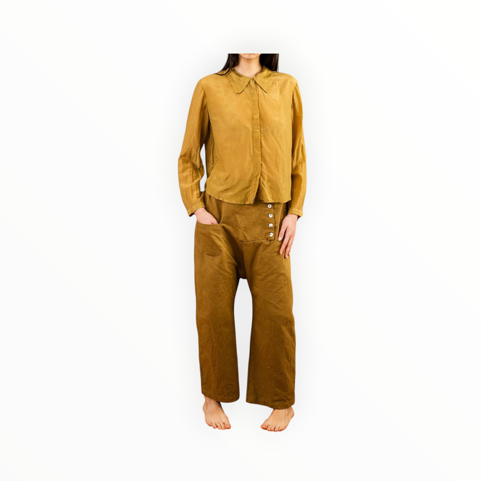 sula Tin Pants Cotton Twill - Tobacco