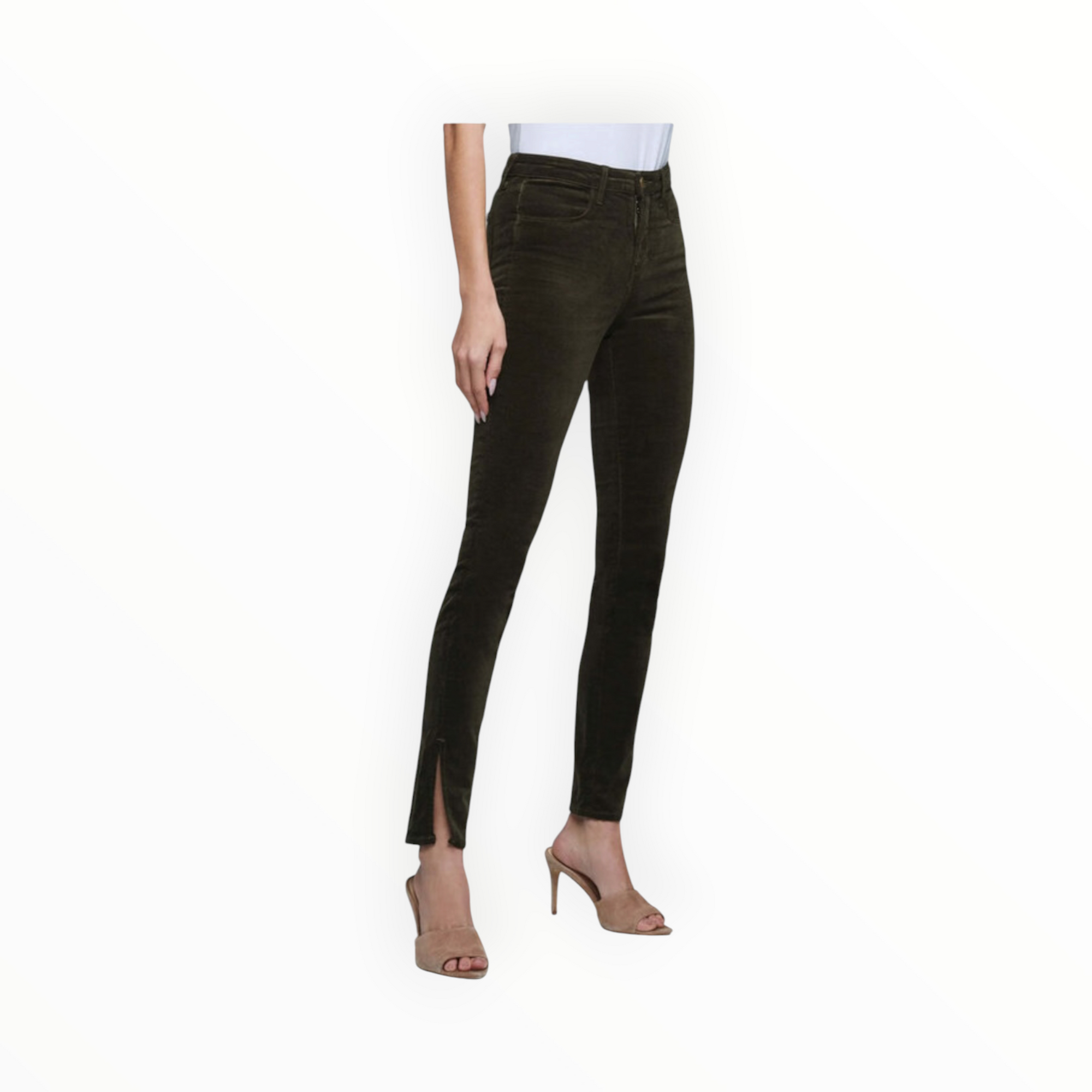 L'Agence Josie Skinny Jean - Hunter Green Velvet