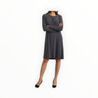 Joseph Ribkoff 3/4 Sleeve A-line Dress - Gray