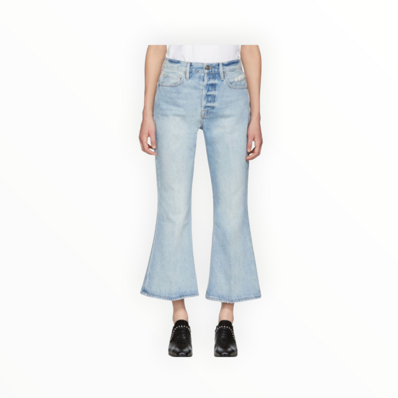 Frame Blue Rigid Re-Release Le Crop Flare Jeans