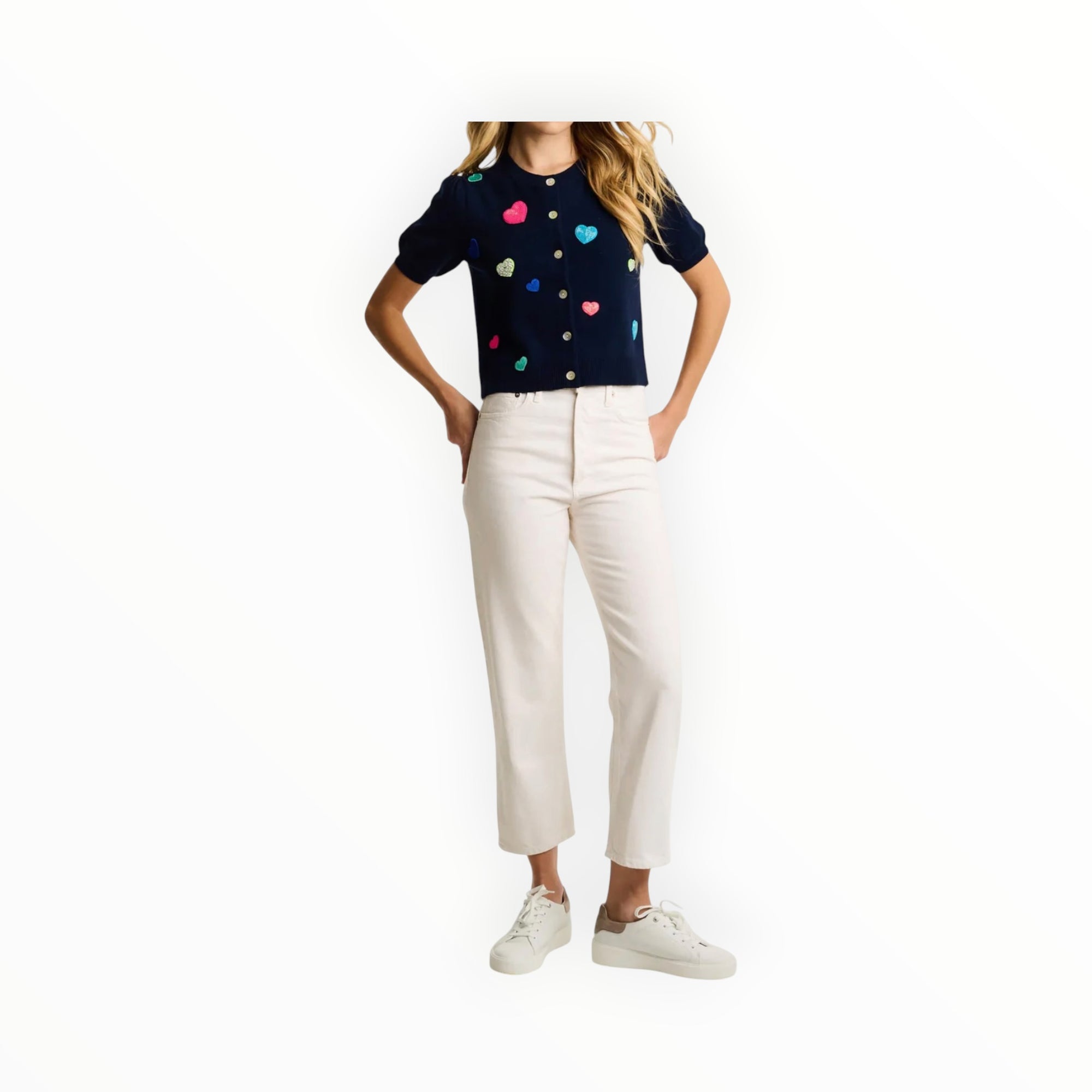 Lisa Todd Lisa Todd Royal Flush Heart Sweater - Navy