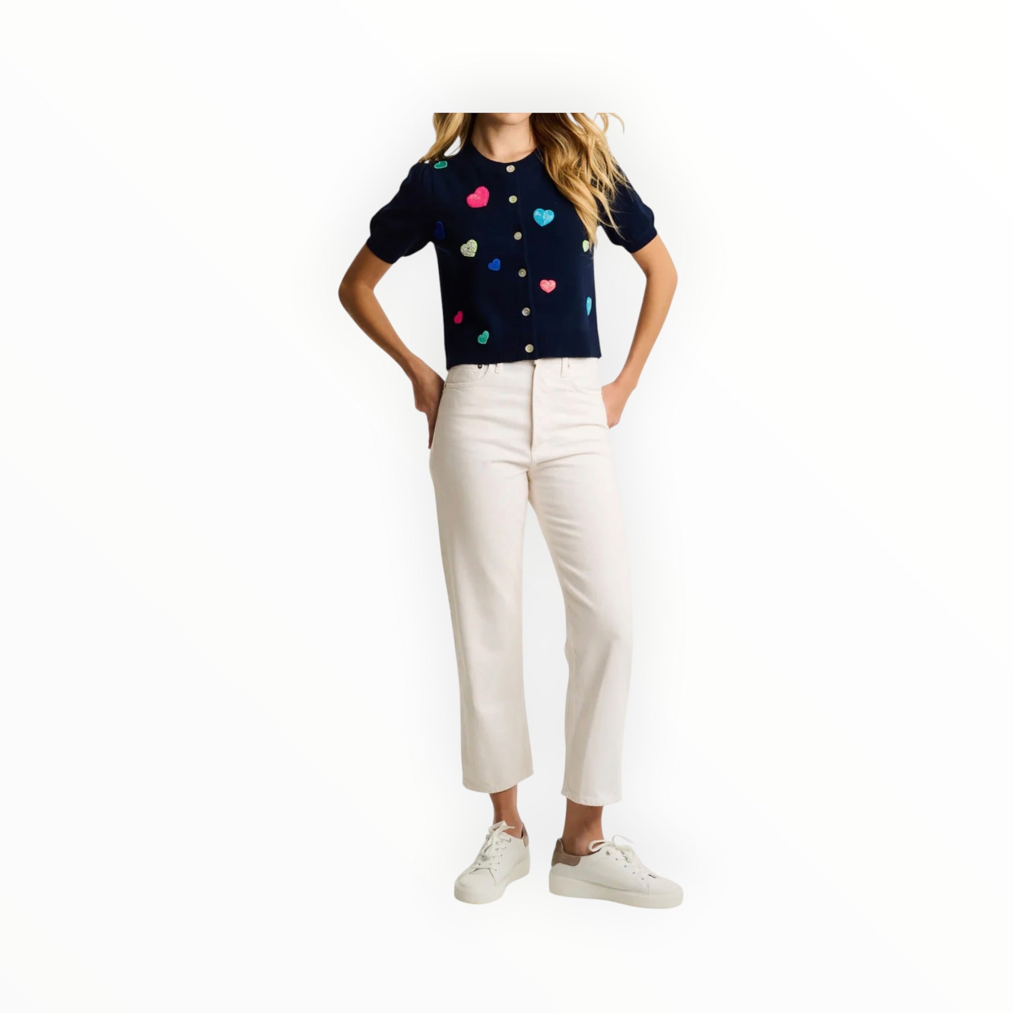 Lisa Todd Lisa Todd Royal Flush Heart Sweater - Navy