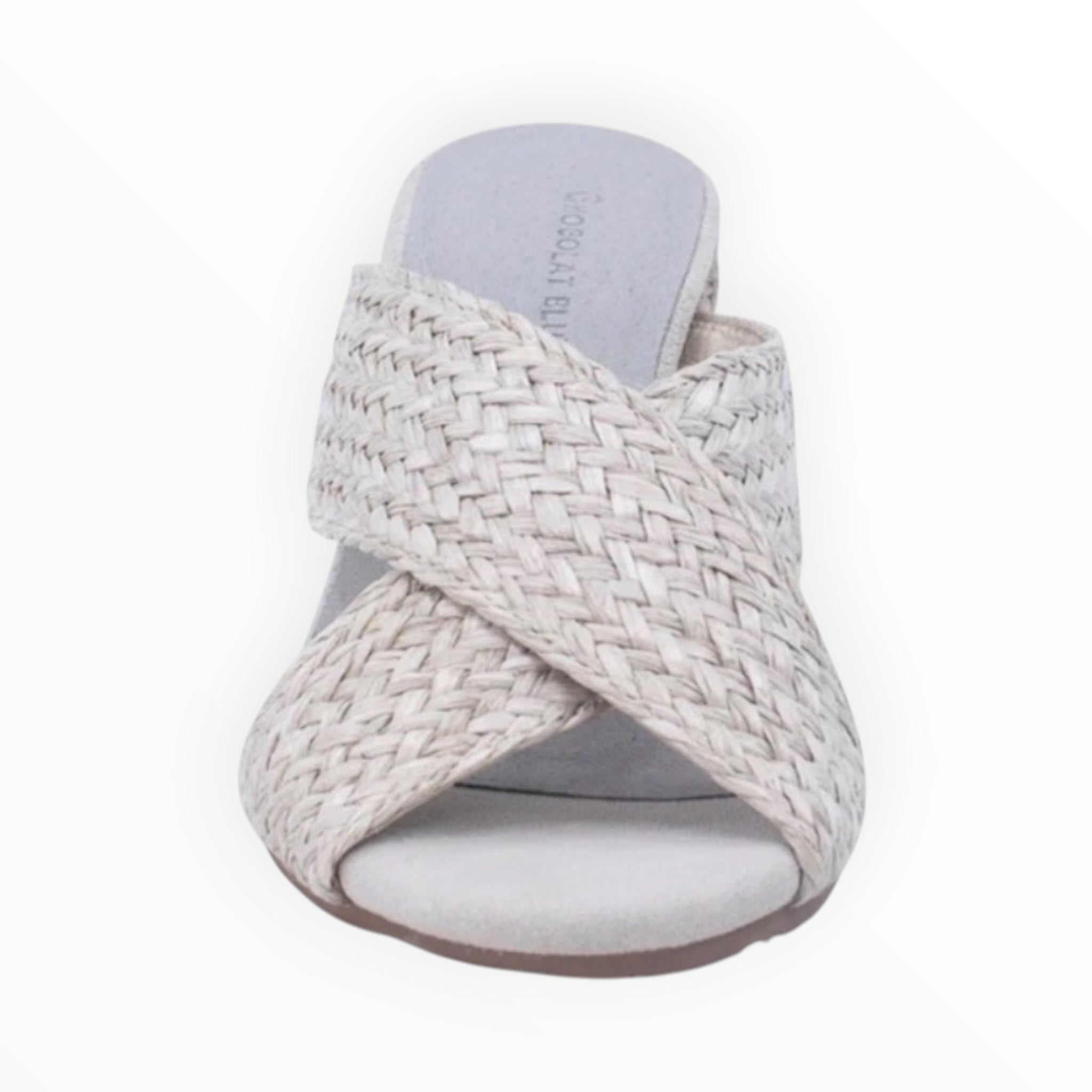 Chocolate Blu Clara Sandal - Light Grey Raffia