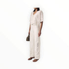 LE JEAN Column Eyelet Jean - White