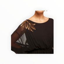 MISA Katana Dress - Black Palm D'Or