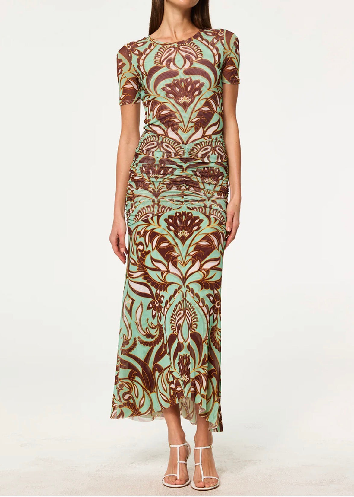 MISA Amor Top - Brown Vintage Botanical Mesh