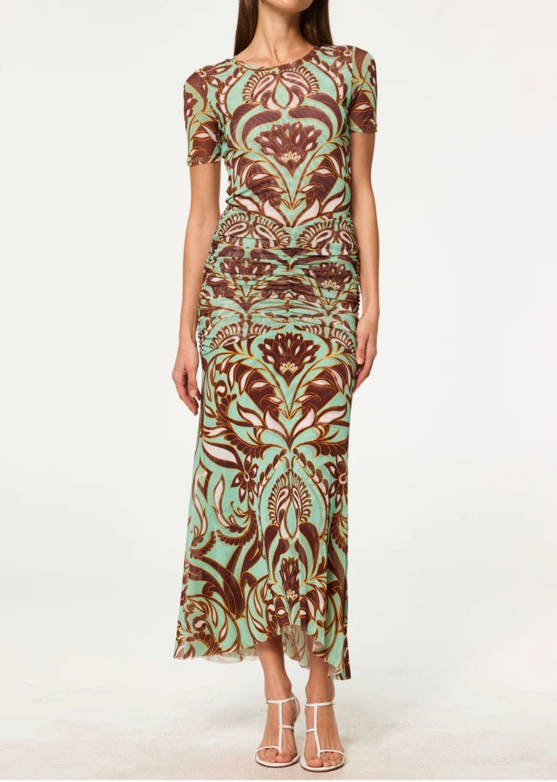 MISA Amor Top - Brown Vintage Botanical Mesh