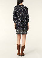 ba&sh Short Printed Naia Dress - Night Blue
