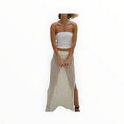 LNA Holly Ribbed Strapless Top - White
