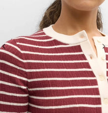 A.L.C. Fisher Top - White/Syrah Stripe