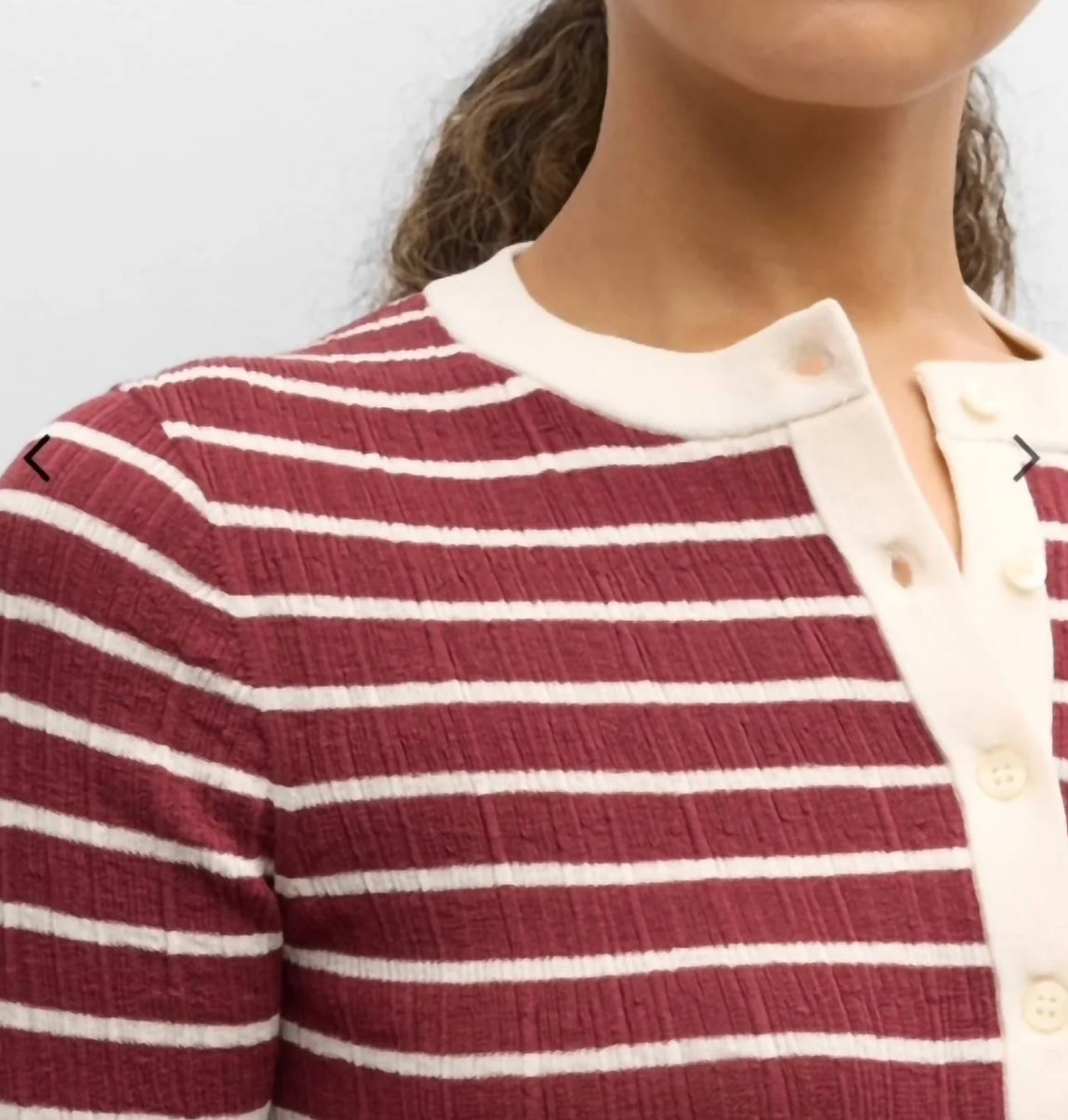 A.L.C. Fisher Top - White/Syrah Stripe