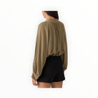 ba&sh Neil Long Sleeve Blouse - Khaki