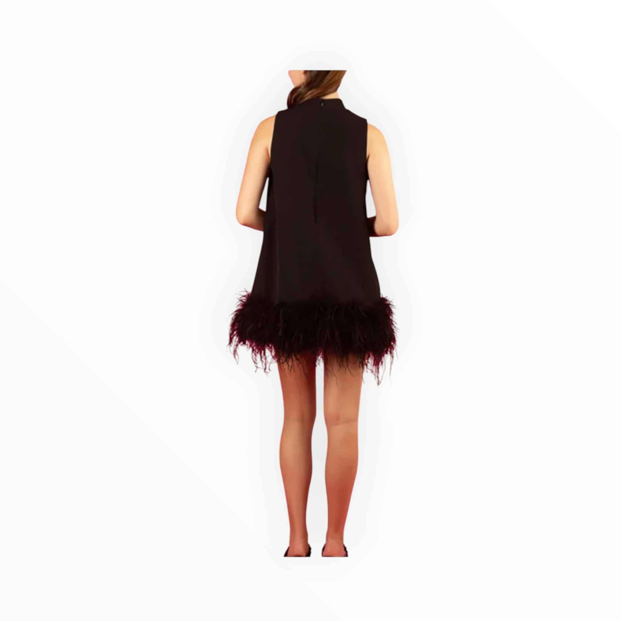 Jessie Liu Feather Dress - Black