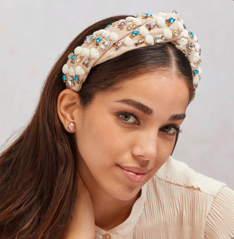 Lele Sadoughi Sea Jewel Marlene Pearl Shell Headband
