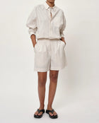 Herskind Alma Shorts - Creme Pinstripe