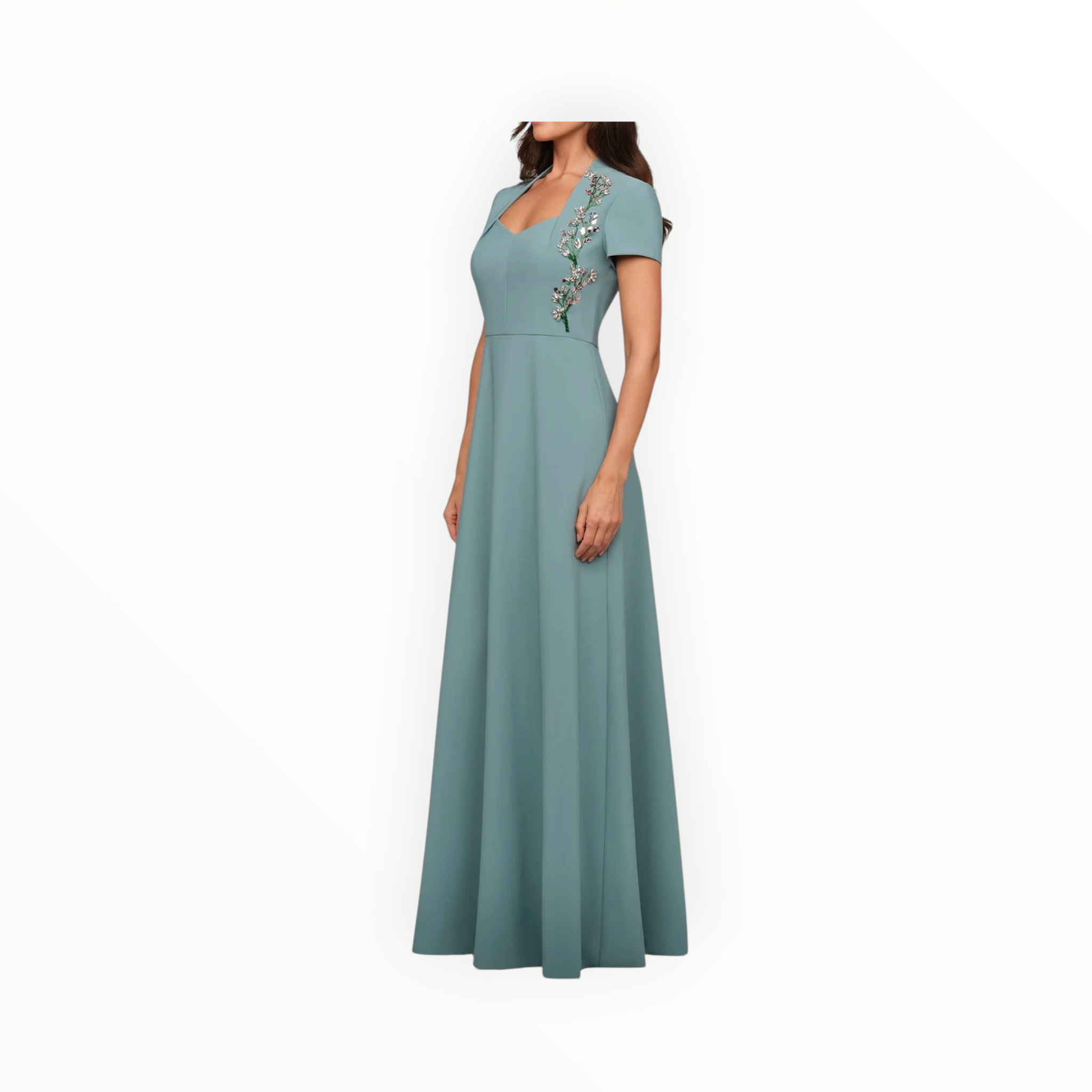 Kay Unger Fatima Gown - Cyan Blue