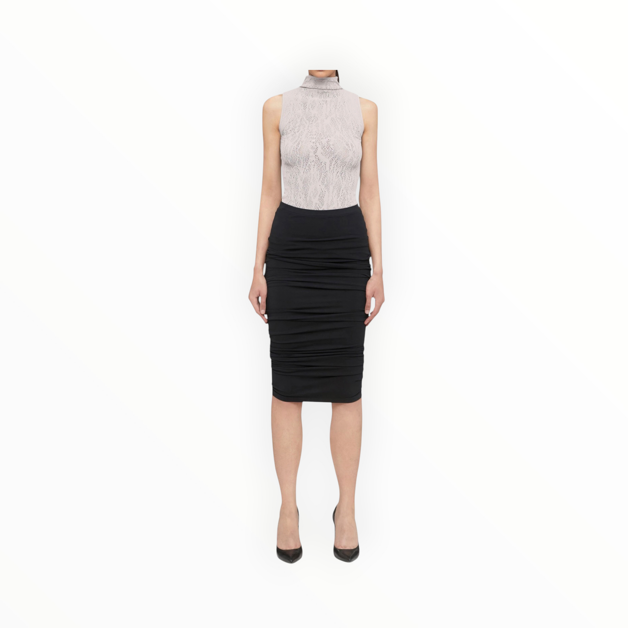 Wolford Snake Lace Top Sleeveless - Platinum