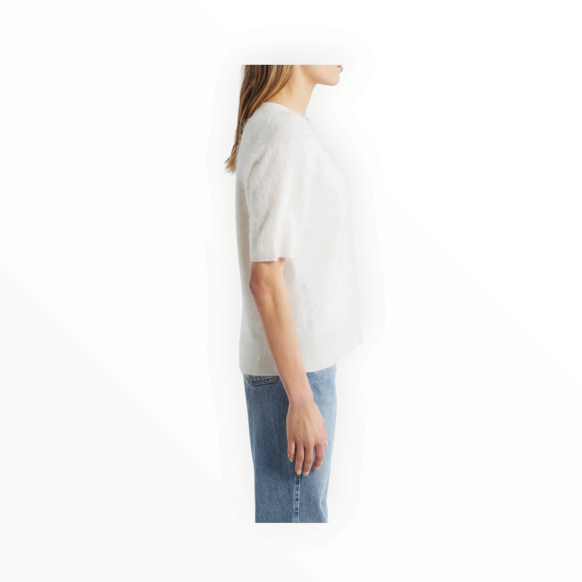 Margaret O'Leary Brushed Cashmere Tee - Chalk