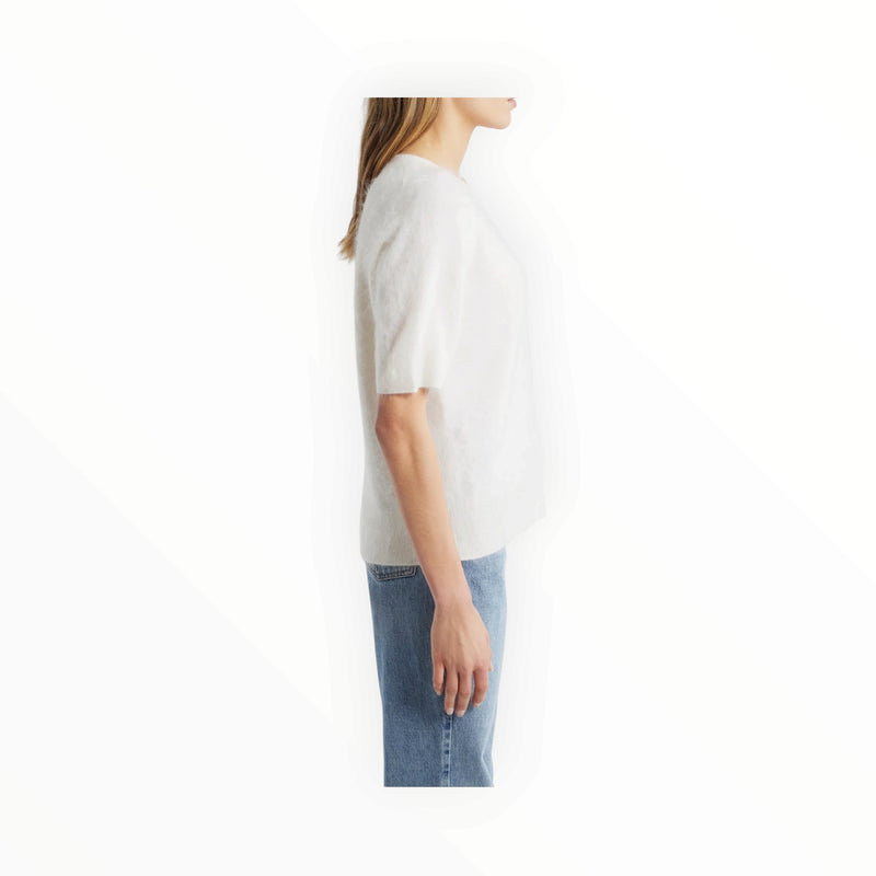 Margaret O'Leary Brushed Cashmere Tee - Chalk