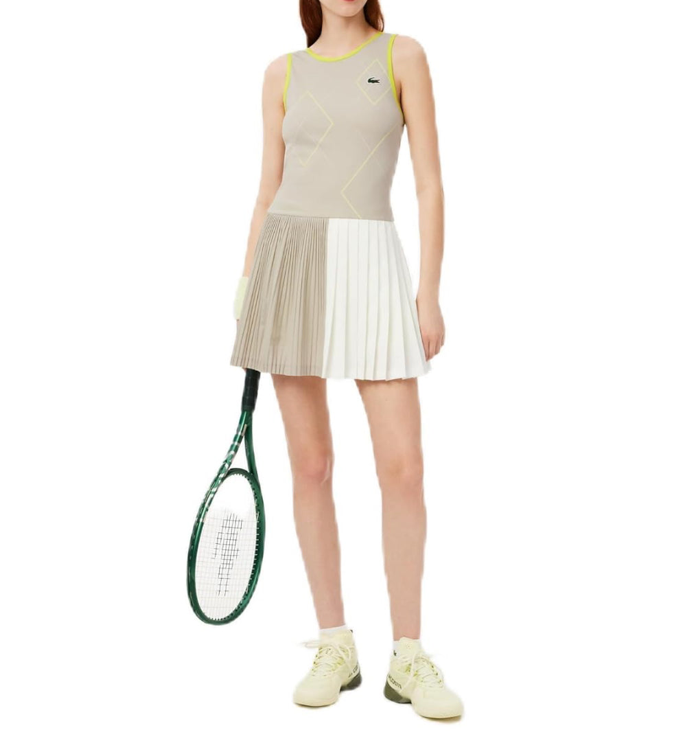 Lacoste Ultra Dry Tennis Dress - Hammam/White/Firefly