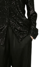 Amanda Maria Sequin Button Down - Black