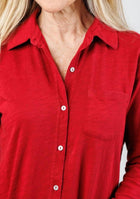 Elliott Lauren Reese Long Sleeve Button Front Shirt - Garnet