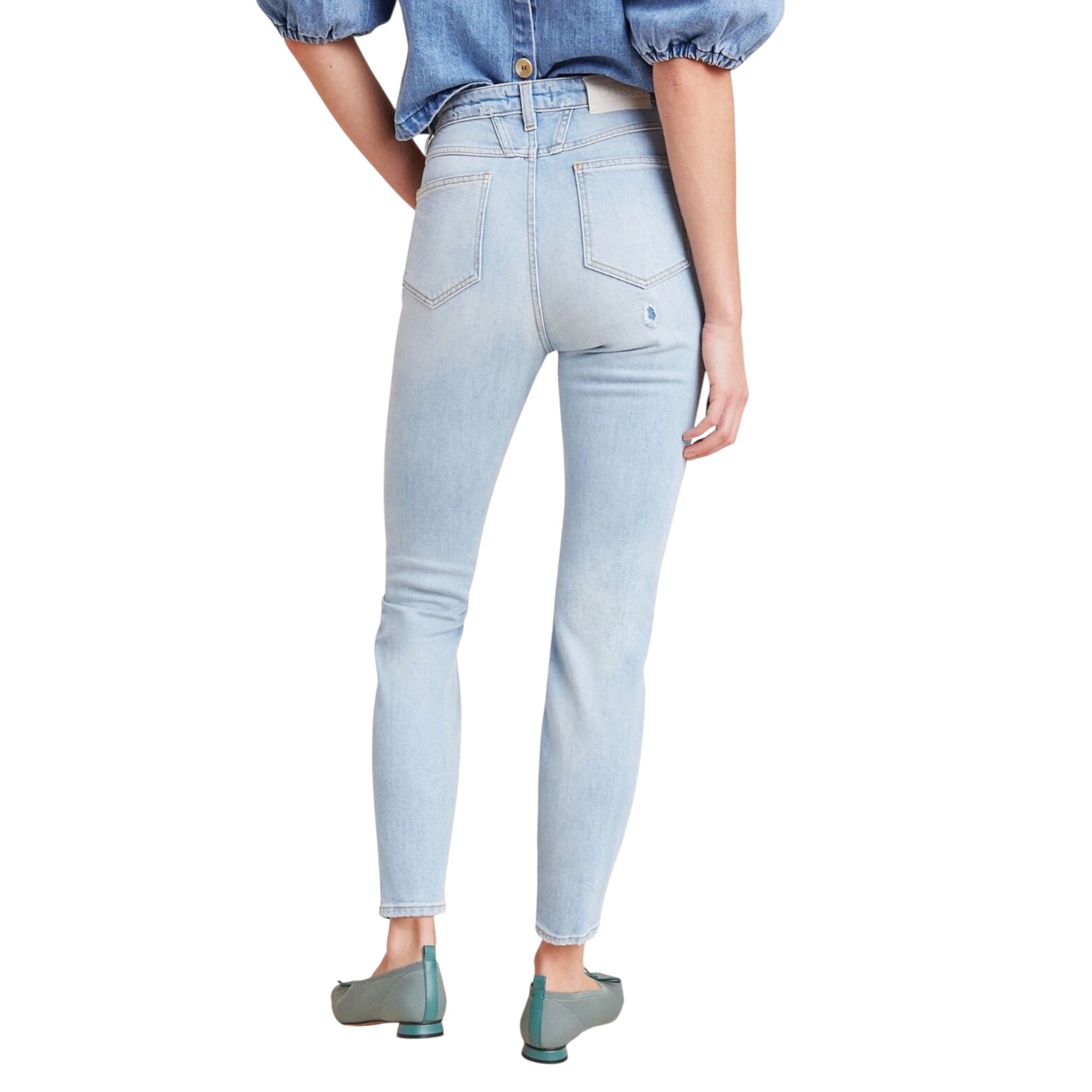 Closed Baker High Rise Distressed Slim Jeans - Light Blue
