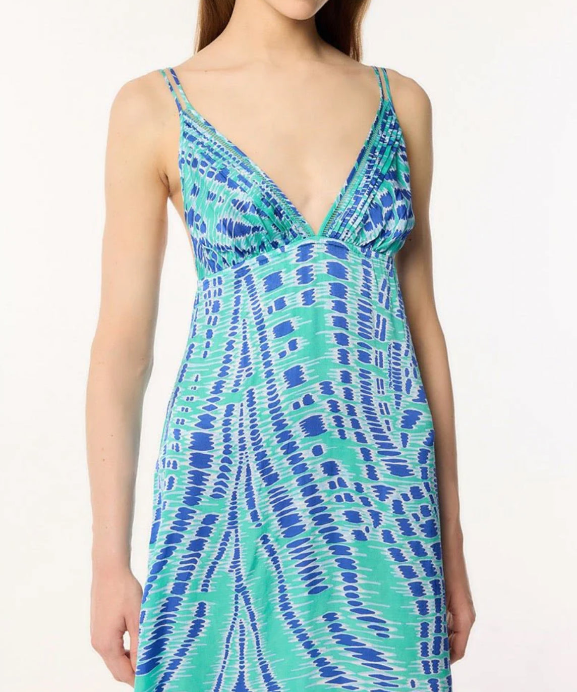 Poupette St. Barth Long Dress Cassandra - Sky Kalina