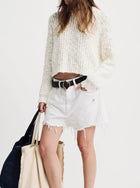 Denimist Brooke Short - White W/ Madras Patchwork