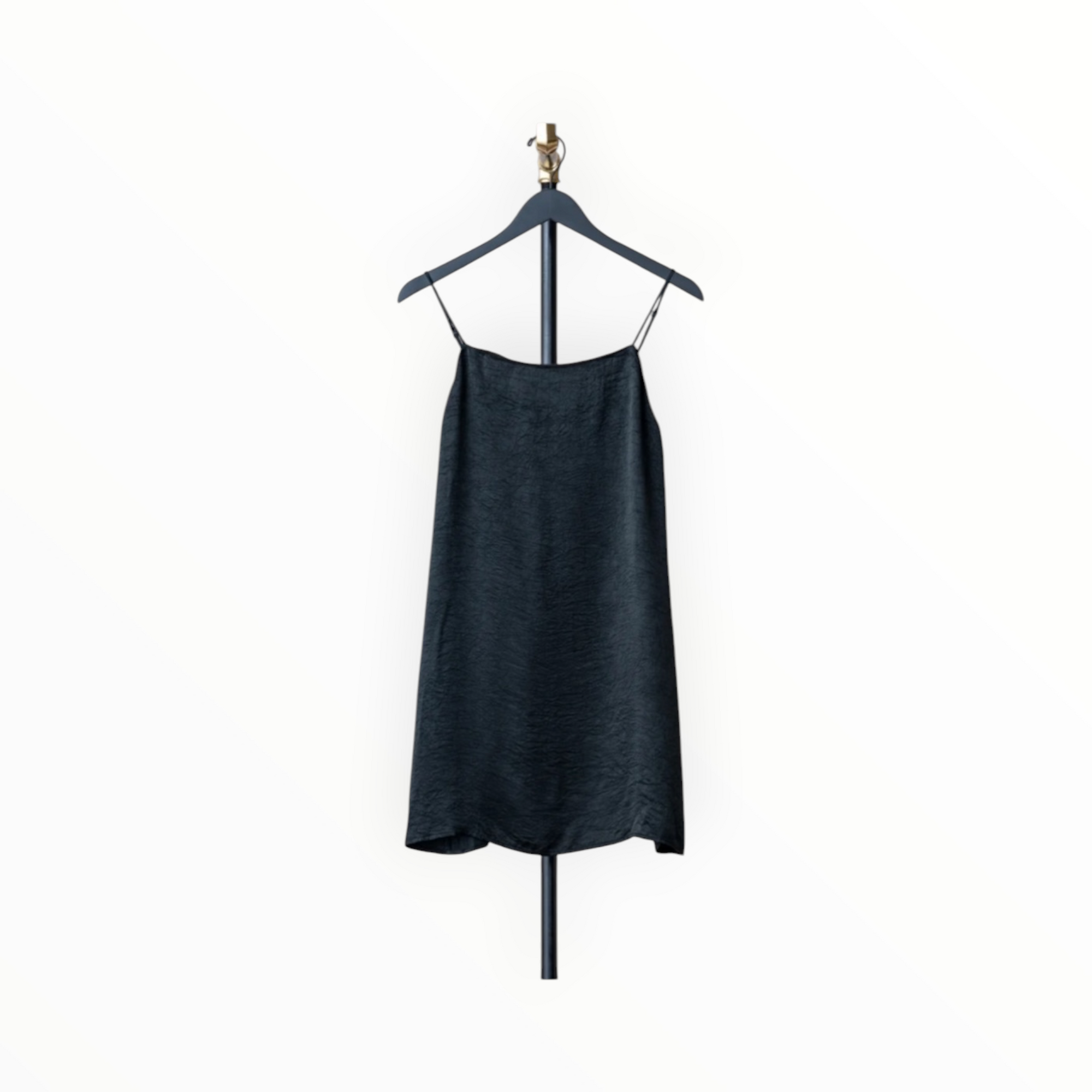 Enza Costa Textured Satin Mini Dress - Black