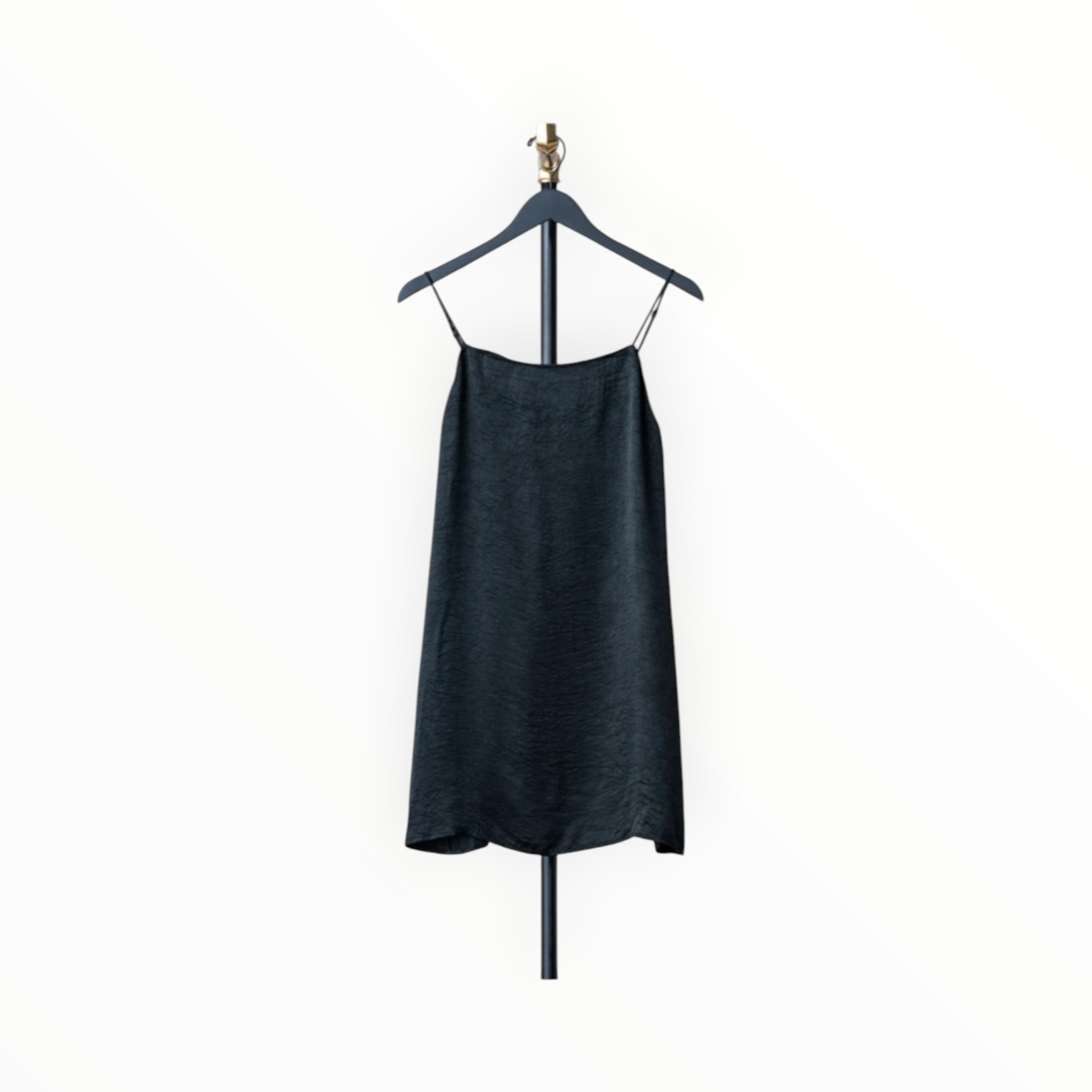 Enza Costa Textured Satin Mini Dress - Black