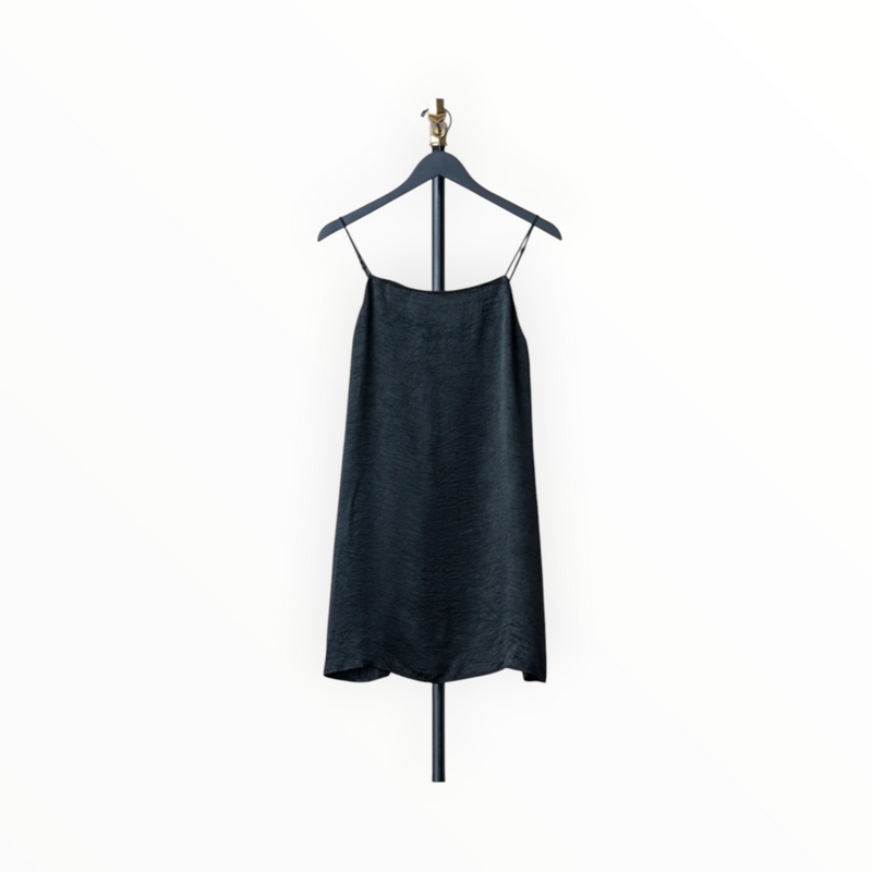 Enza Costa Textured Satin Mini Dress - Black