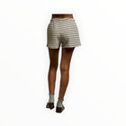 perfectwhitetee Bennie French Terry Short - Navy Stripe