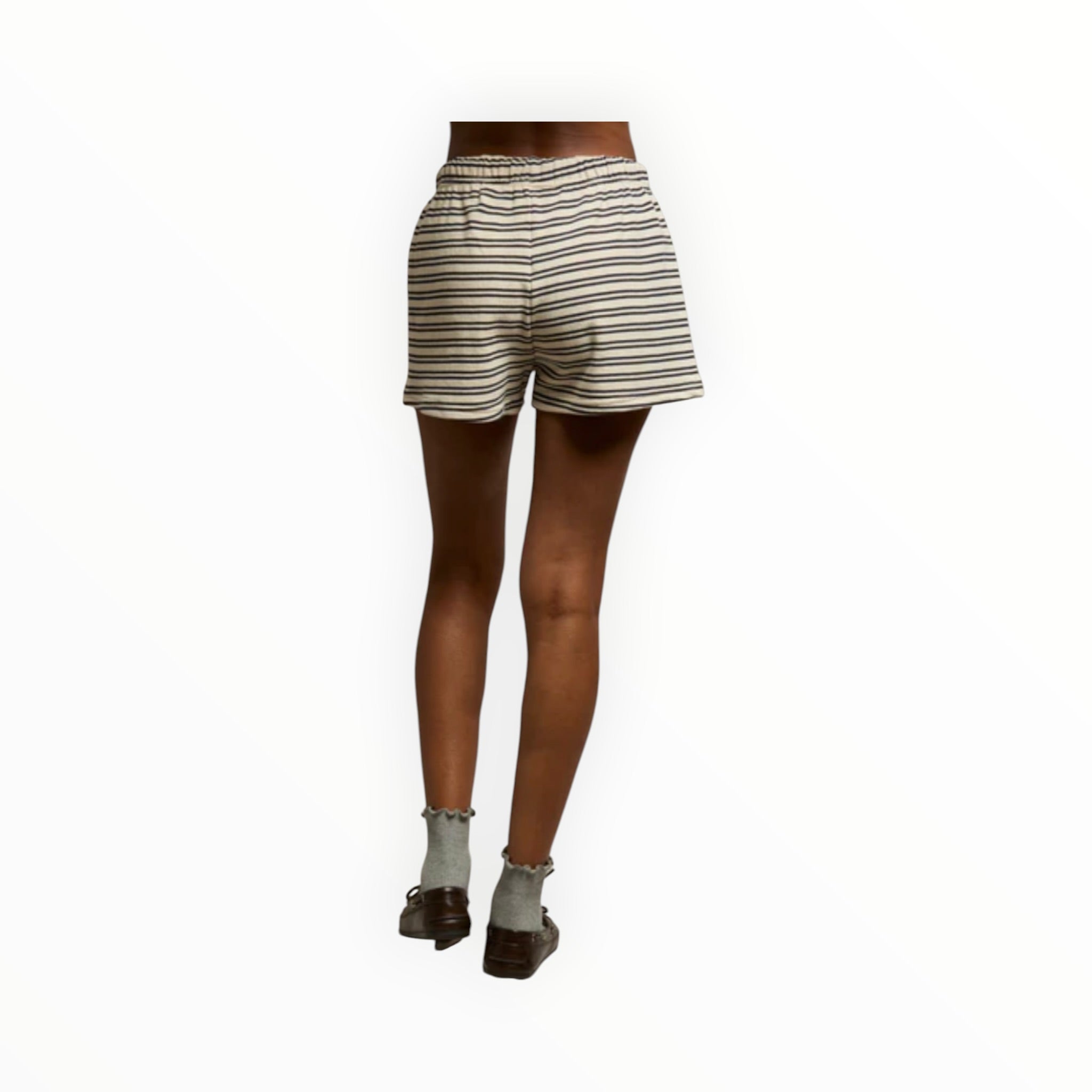 perfectwhitetee Bennie French Terry Short - Navy Stripe