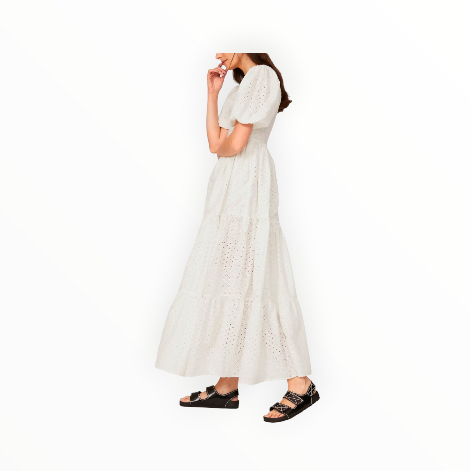 MILLE Maja Dress - Pearl Eyelet