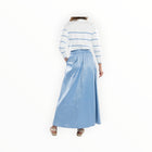 Burgess Serena Satin Skirt - Blueberry