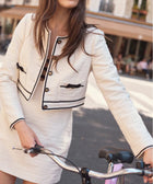 LoveShackFancy Talika Tweed Jacket - Cream