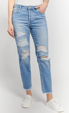 OAT New York Destroyed Boyfriend Jean - Gigi Medium Wash