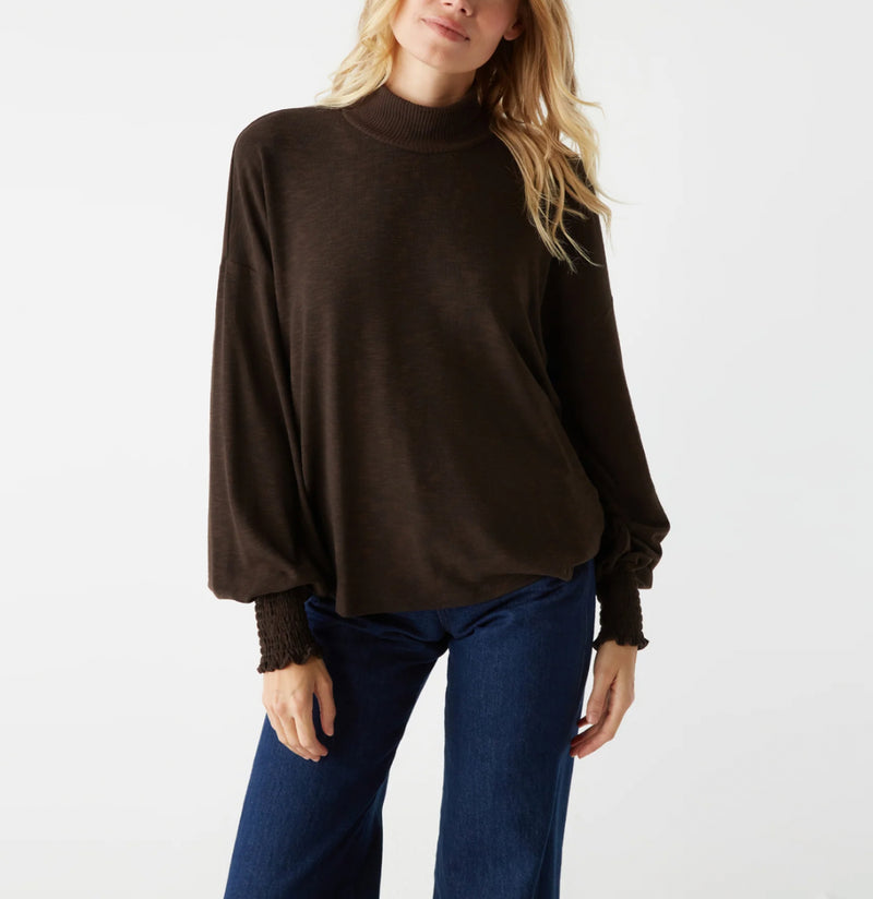 Michael Stars Lila Mock Neck Top - Java