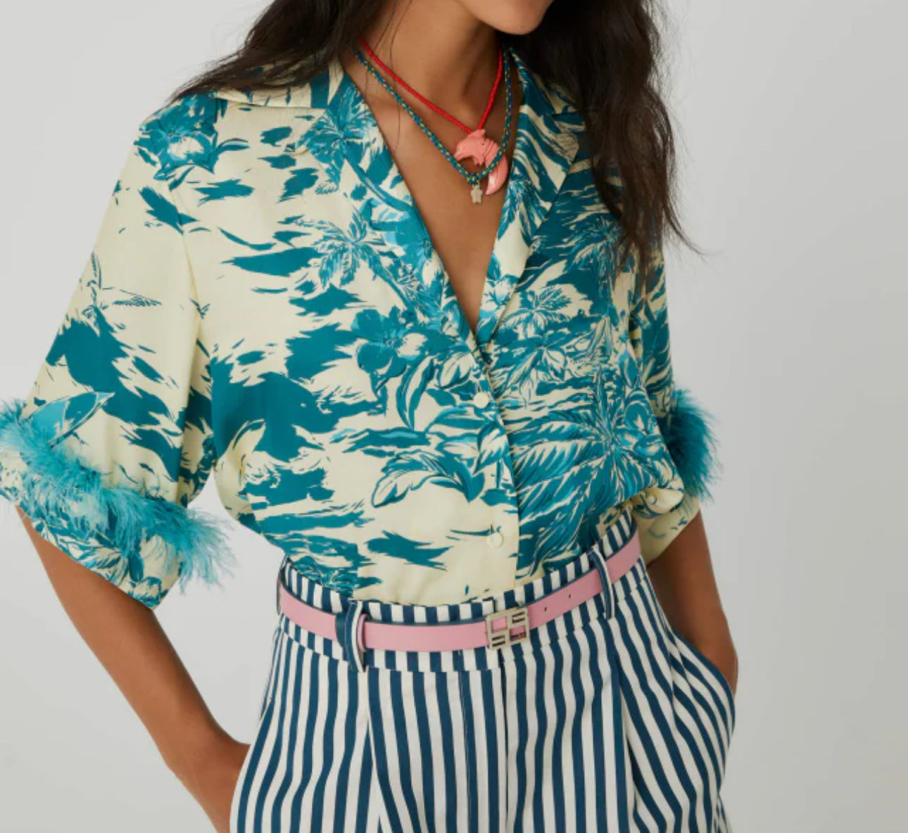 Beatrice b. Hawaii Print Bowling Shirt