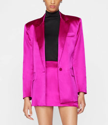 Frame Strong Shoulder Blazer - Magenta