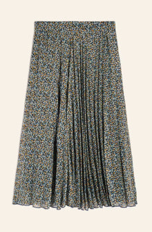 ba&sh Kamy Pleated Midi Skirt - Blue Multi