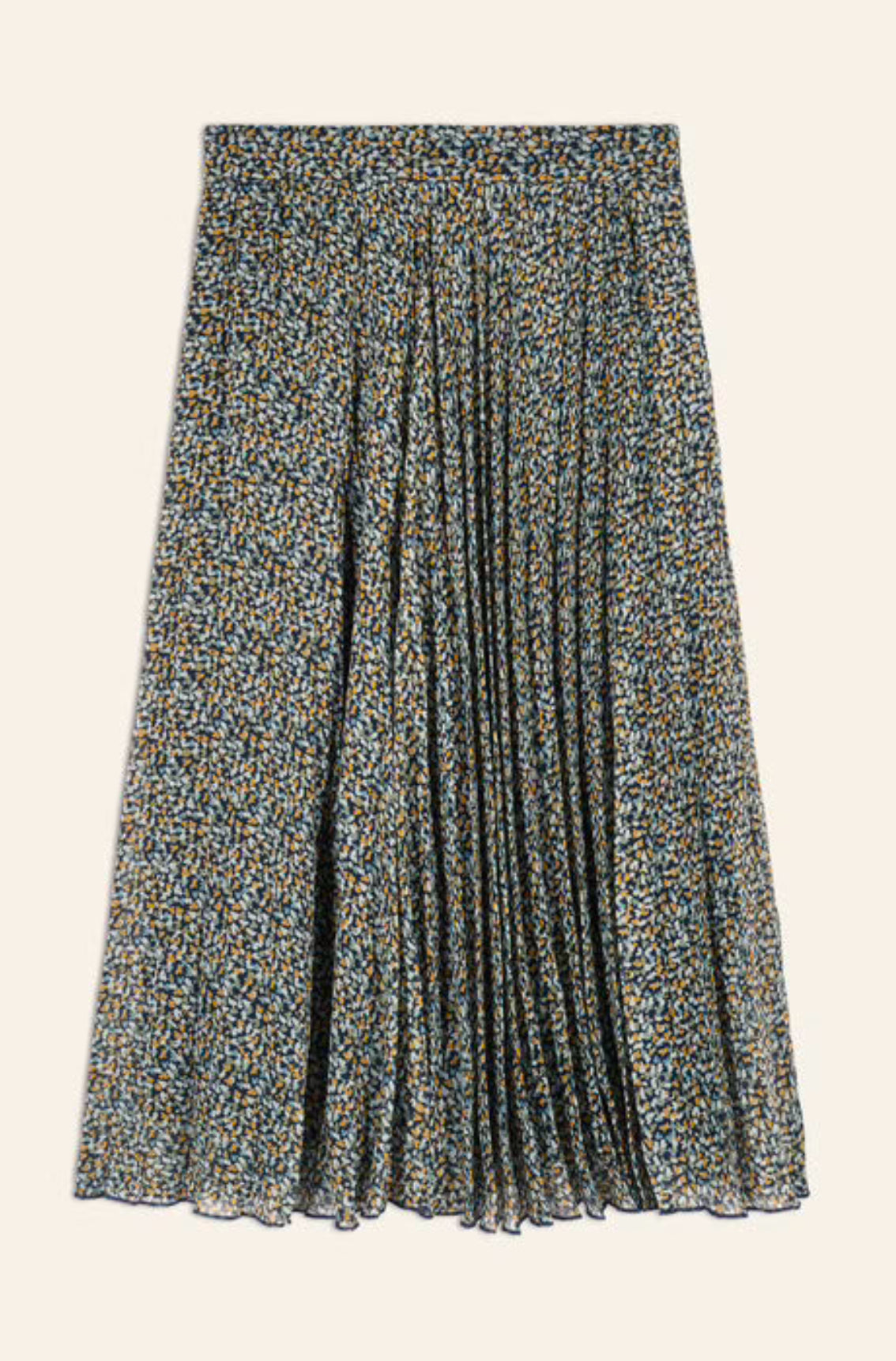 ba&sh Kamy Pleated Midi Skirt - Blue Multi