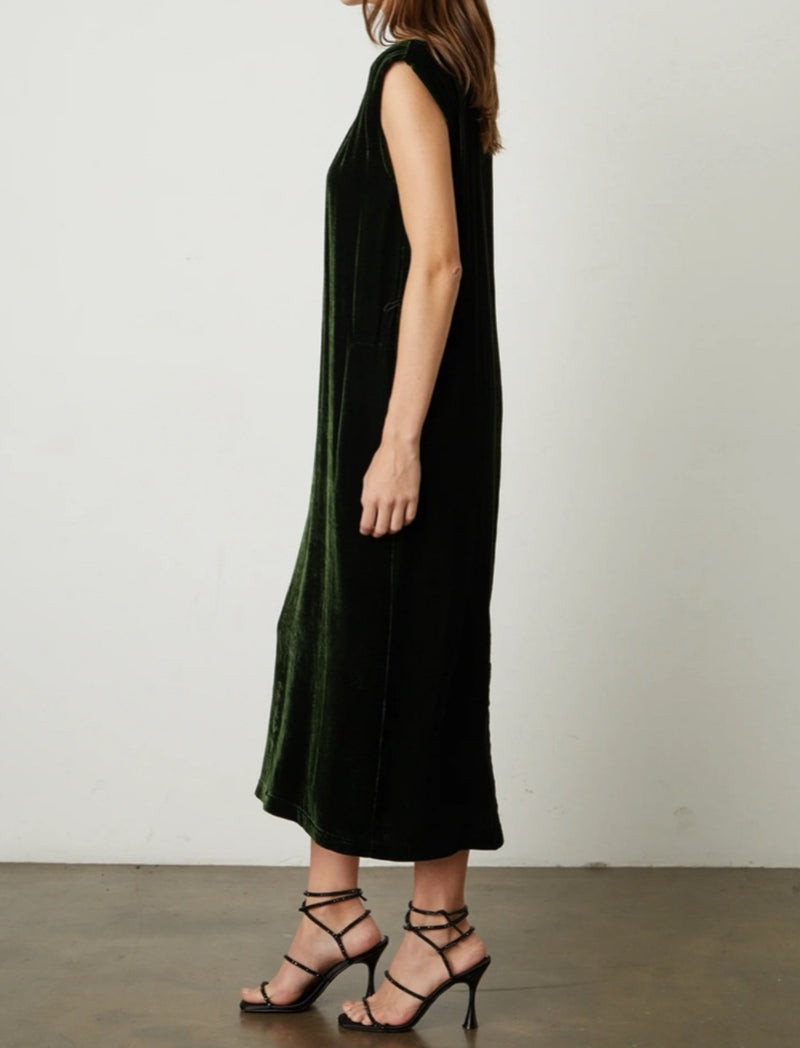 Velvet by Graham & Spencer Kandace Silk Velvet Dress - Fern