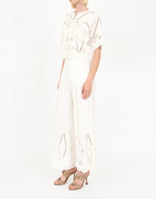 Christy Lynn Dylan Pant - Blanc Embroidery