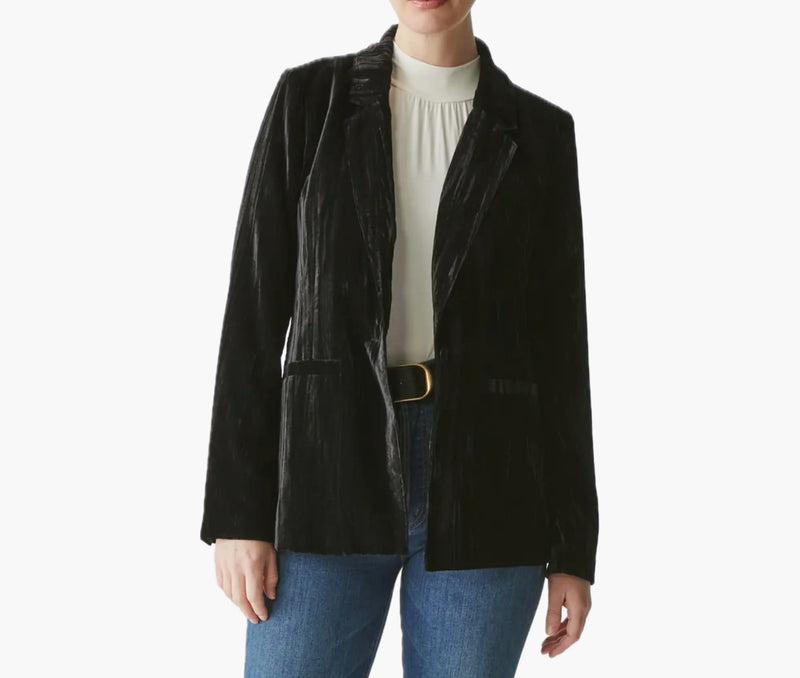 Michael Stars Darby Crushed Velvet Blazer - Black