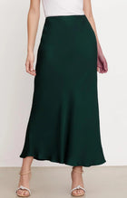 Velvet by Graham & Spencer Cadence Satin Maxi Skirt - Fern